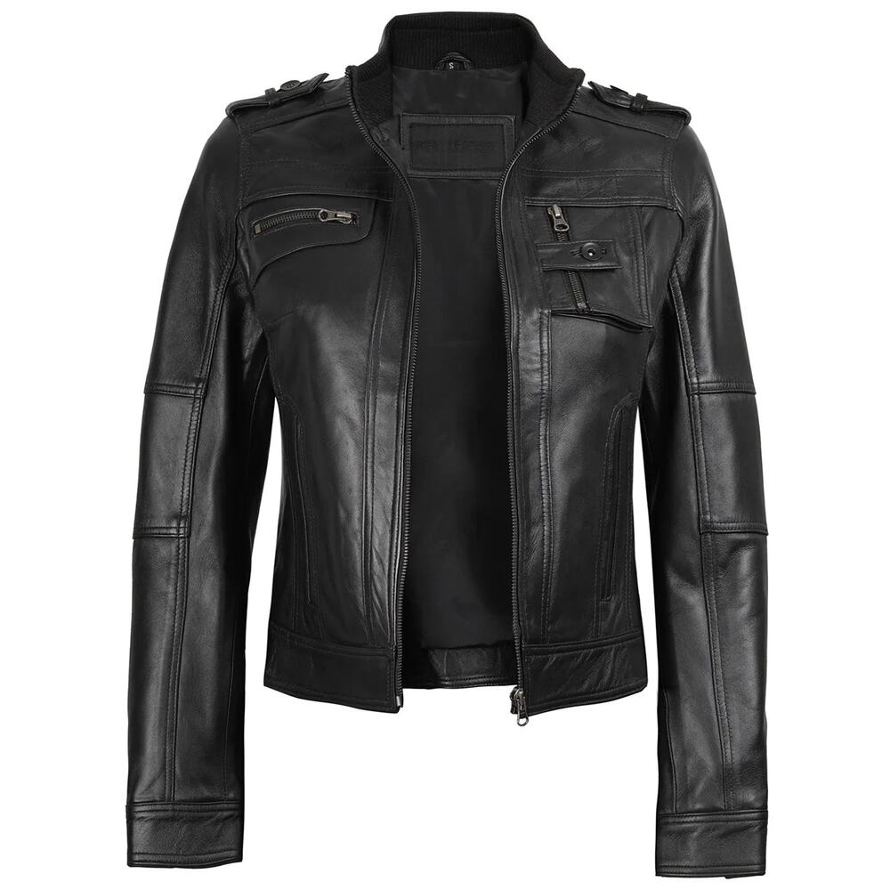Decrum Genuine Leather Jacket Tavares Women Black - M
